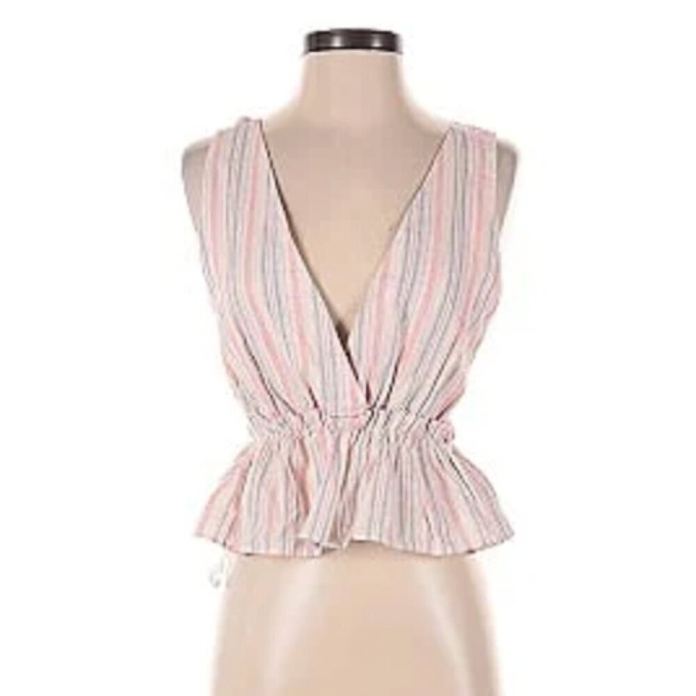 NWT Superdown striped linen blend tank